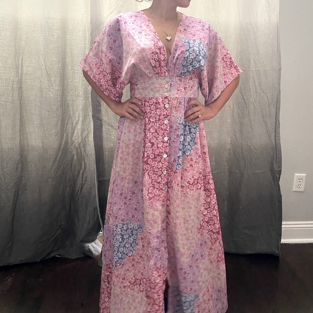 Boho flower maxi dress